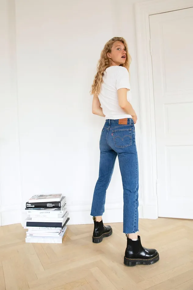Women HighRise Jeans Free People Levis 501 Crop Jeans Charleston Fun