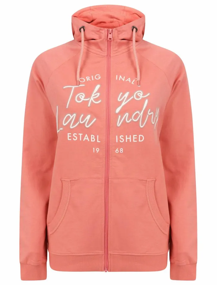 Women Hoodies and Sweatshirts Tokyo Laundry Forna Zip Through Hoodie In Mauveglow 8211 Tokyo Laundry Pink