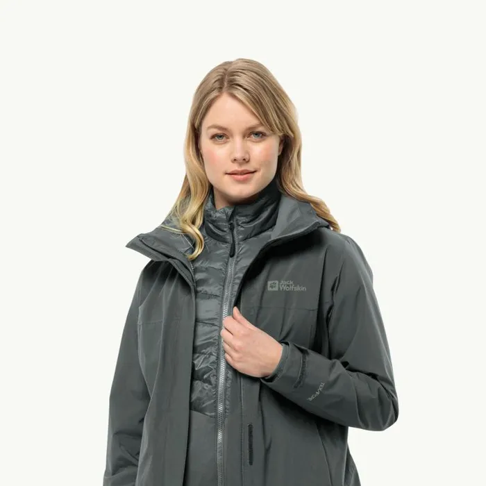 Women Jack Wolfskin 3in1 Jackets LUNTAL 3IN1 JKT W 8211 Slate Green L