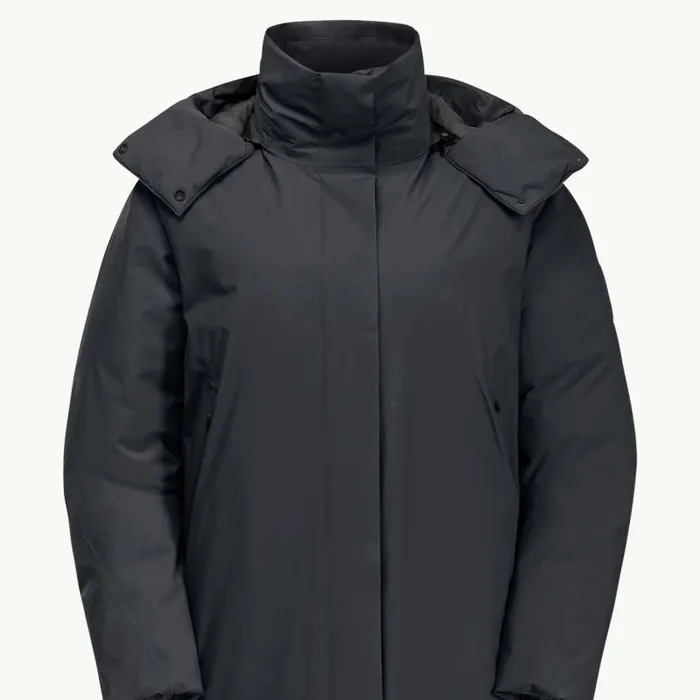 Women Jack Wolfskin Down Jackets LUISENPLATZ COAT W RDS Phantom XL Womens Down Coat