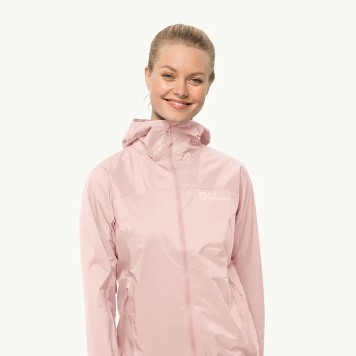 Women Jack Wolfskin Rain Jackets PRELIGHT 25L JKT W 8211 Rose Smoke S