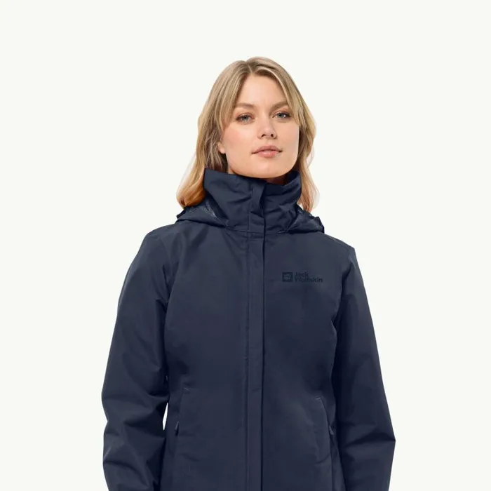 Women Jack Wolfskin Rain Jackets STORMY POINT 2L JKT W 8211 Night Blue M Womens Rain Jacket Women Jack Wolfskin Rain Jackets STORMY POINT 2L JKT W 8211 Night Blue M Womens Rain Jacket