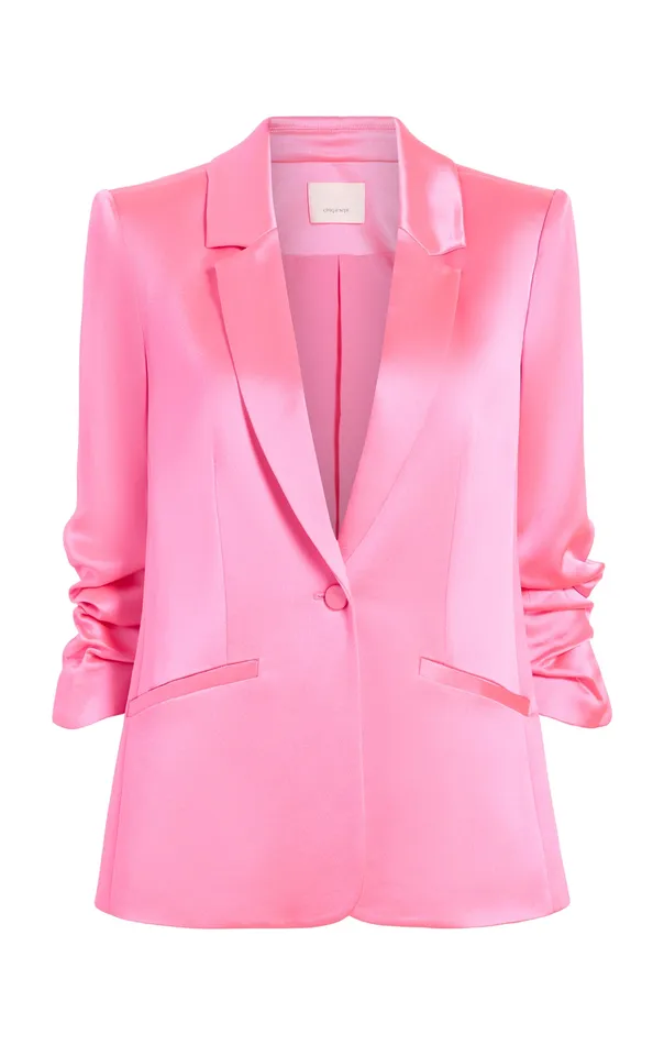 Women Jackets and Blazers Cinq Sept Satin Kylie Blazer Electric Pink
