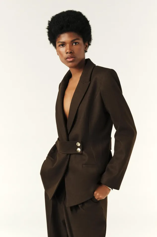 Women Jackets and Coats Baandsh Suit Jacket Bule Beige