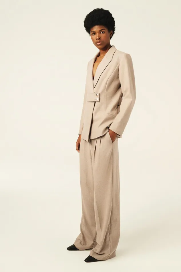 Women Jackets and Coats Baandsh Suit Jacket Bule Beige