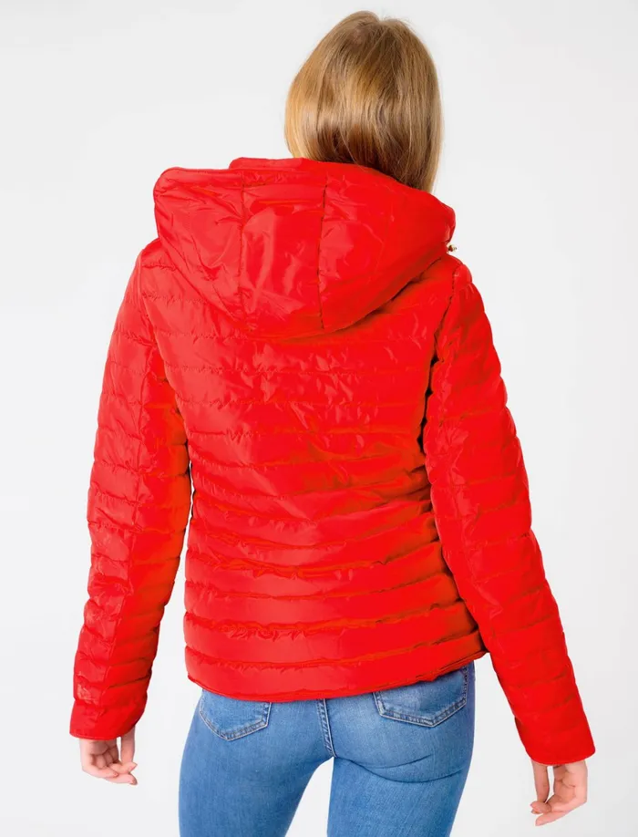 Women Jackets and Coats Tokyo Laundry Ginger 2 Quilted Hooded Puffer Jacket In Crimson 8211 Tokyo Laundry Red