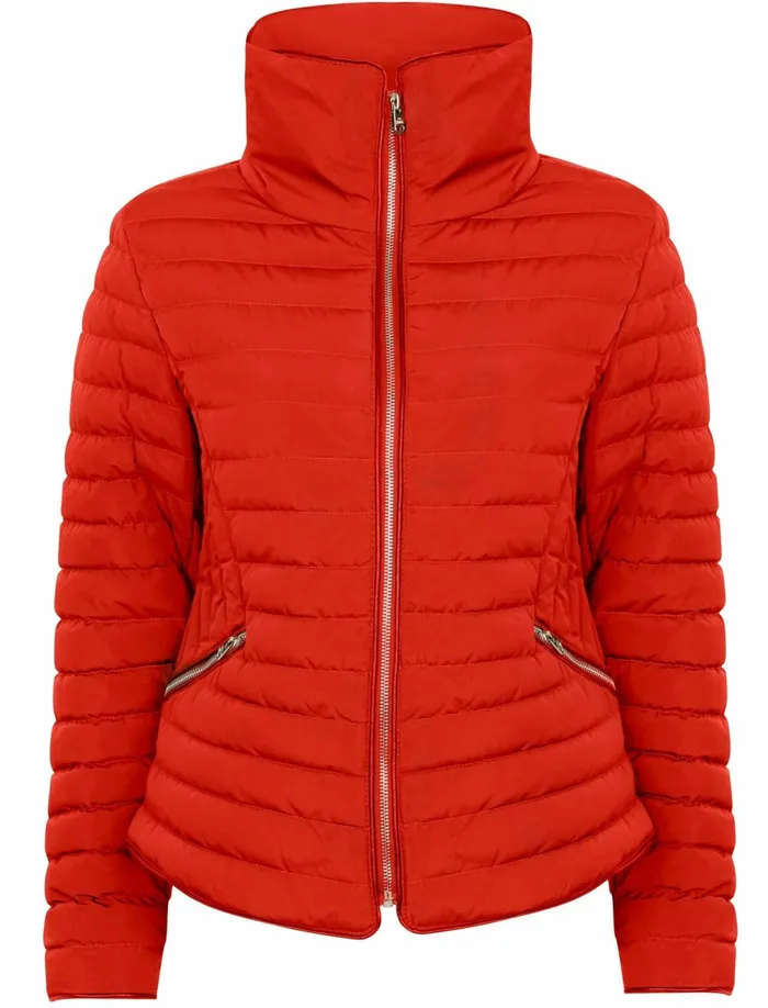Women Jackets and Coats Tokyo Laundry Zelda 2 Funnel Neck Quilted Jacket In Crimson 8211 Tokyo Laundry Red