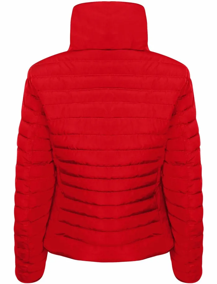 Women Jackets and Coats Tokyo Laundry Zelda 2 Funnel Neck Quilted Jacket In Crimson 8211 Tokyo Laundry Red