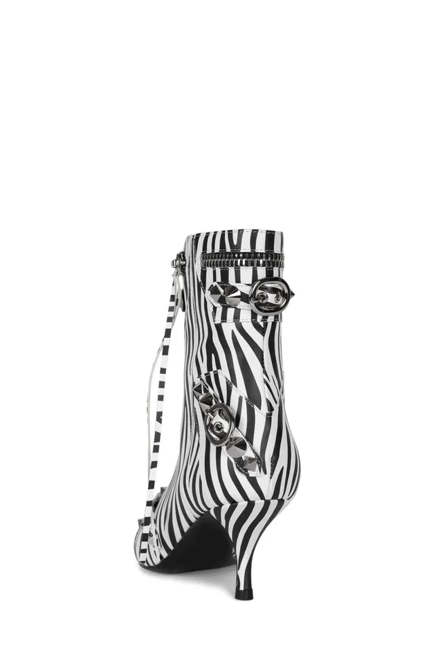 Women Jeffrey Campbell Ankle To Mid ALTROCK Black White Zebra
