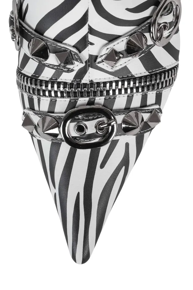 Women Jeffrey Campbell Ankle To Mid ALTROCK Black White Zebra
