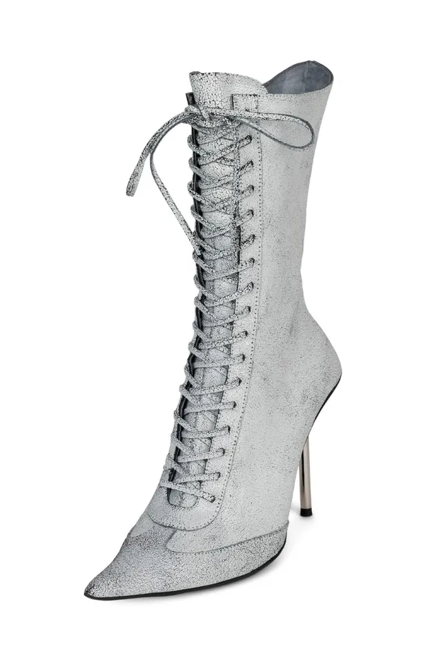 Women Jeffrey Campbell Ankle To Mid BRINGITON White Crackle