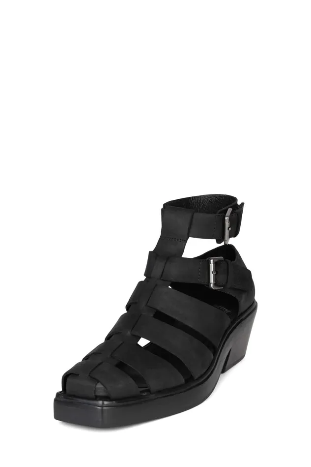 Women Jeffrey Campbell Ankle To Mid ELECTIVE Black Crazy Horse