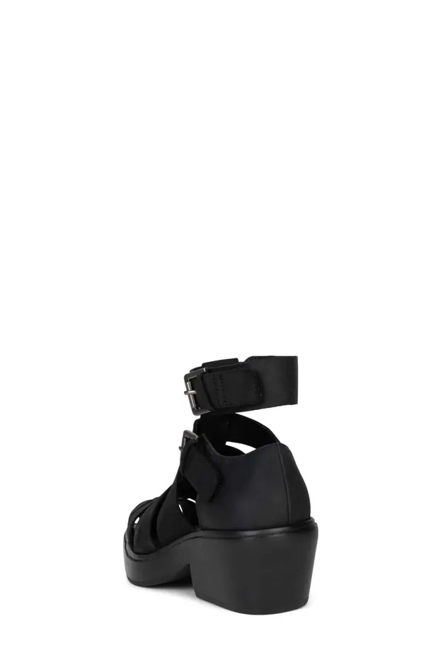 Women Jeffrey Campbell Ankle To Mid ELECTIVE Black Crazy Horse