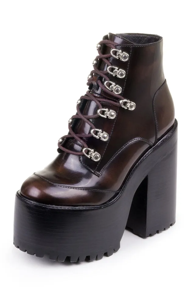 Women Jeffrey Campbell Boot FERNROCK Wine Box