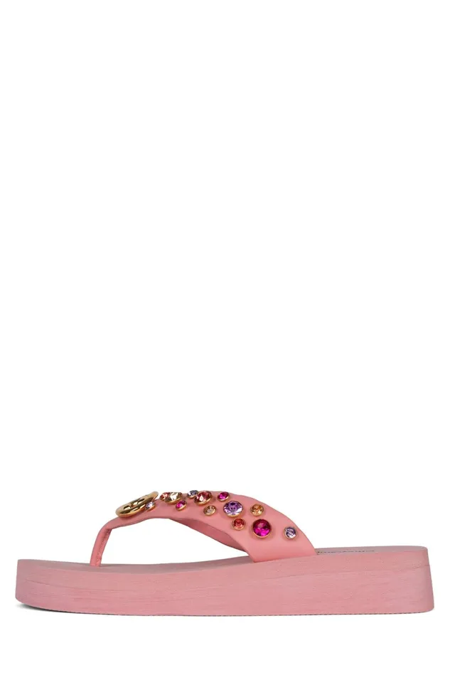 Women Jeffrey Campbell Flat ICONICS Pink Multi