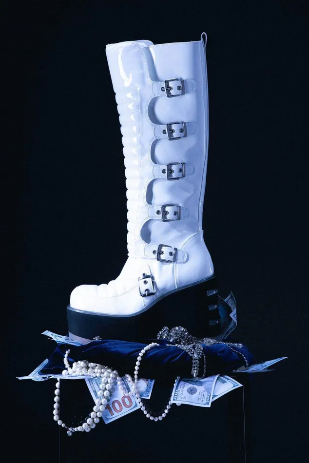 Women Jeffrey Campbell Knee To Thigh ZENONKH White Patent