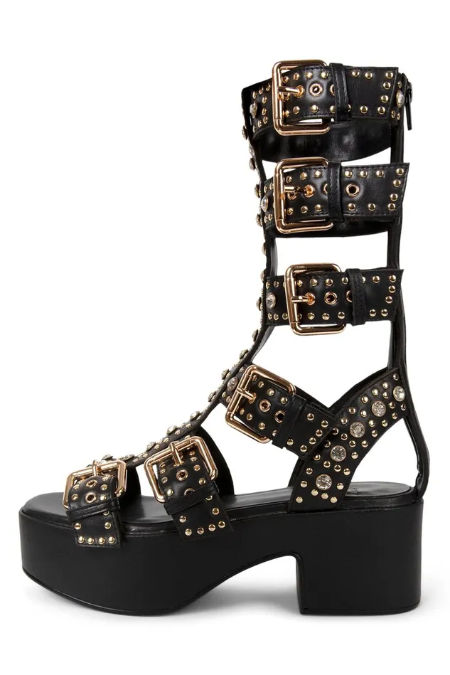 Women Jeffrey Campbell Sandal RAMONES Black Gold