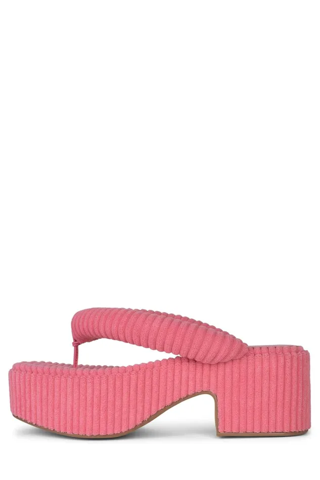 Women Jeffrey Campbell Sandals Under 100 LUAU2 Pink Stripe Terrycloth