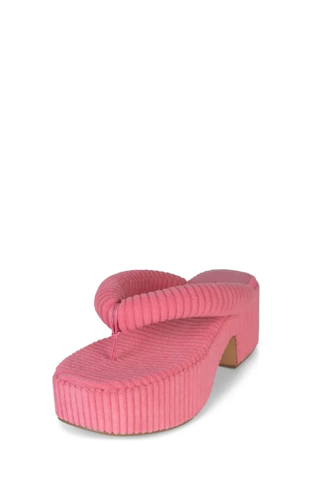 Women Jeffrey Campbell Sandals Under 100 LUAU2 Pink Stripe Terrycloth