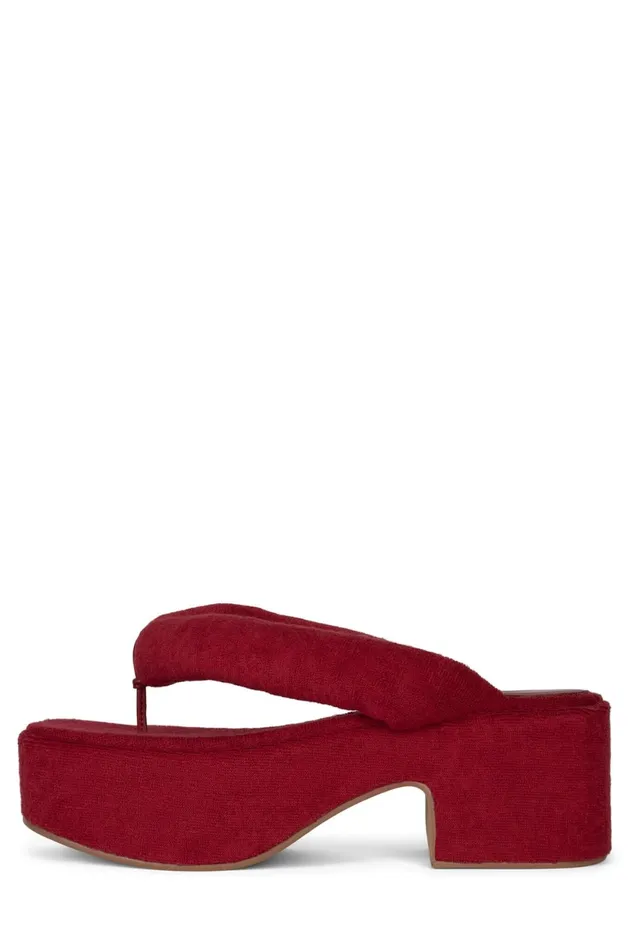Women Jeffrey Campbell Sandals Under 100 LUAU2 Pink Stripe Terrycloth