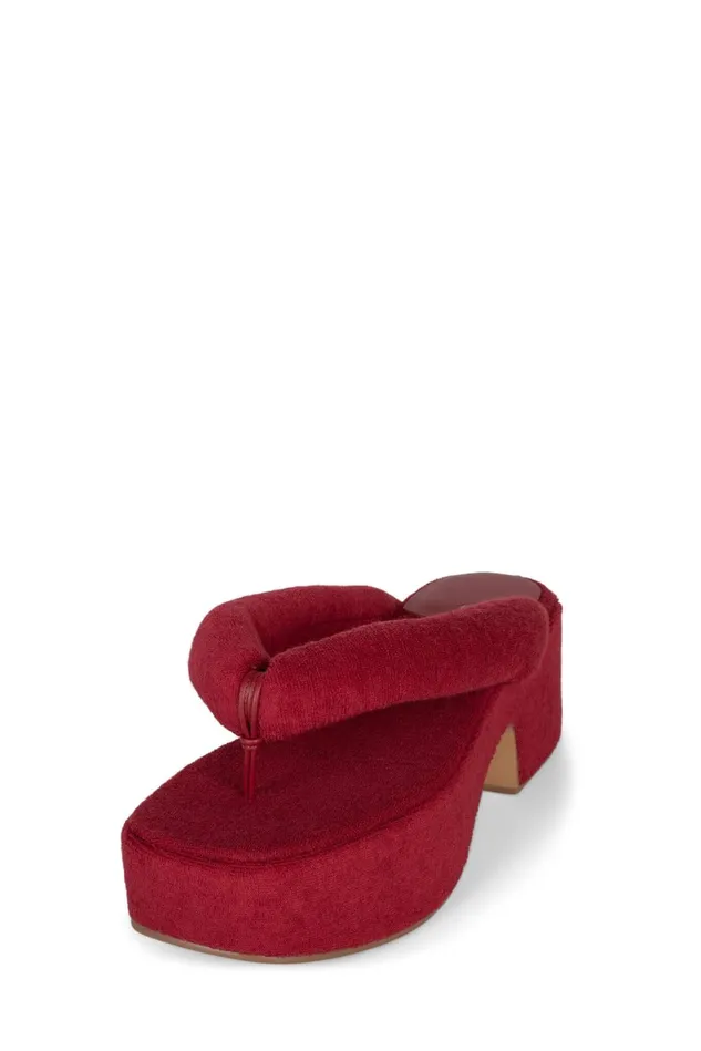 Women Jeffrey Campbell Sandals Under 100 LUAU2 Pink Stripe Terrycloth