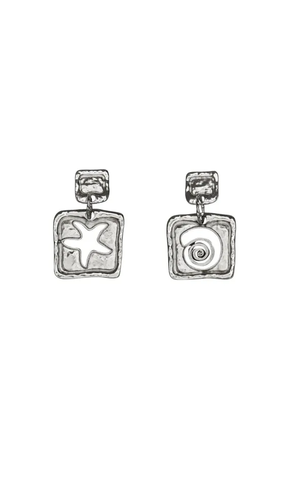 Women Jewelry Bec Bridge ATTINA SQUARE EARRING 8211 SILVER