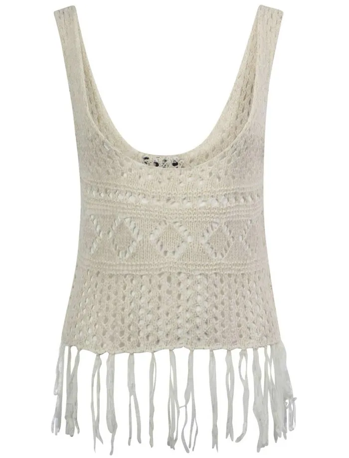 Women Jumpers and Cardigans Tokyo Laundry Amara Reya Sienna White Knitted Vest White