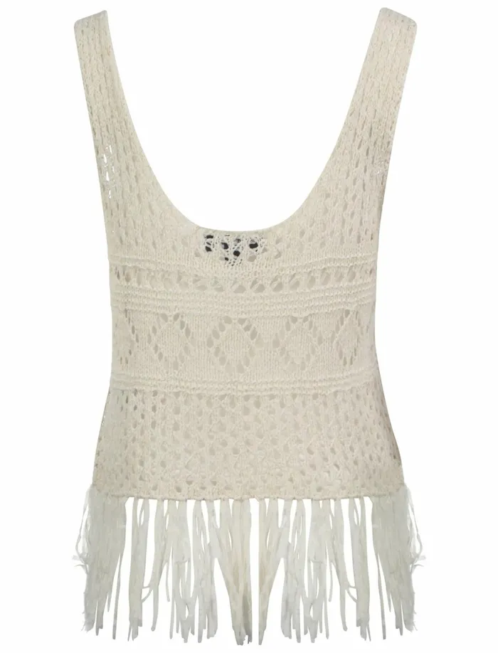 Women Jumpers and Cardigans Tokyo Laundry Amara Reya Sienna White Knitted Vest White