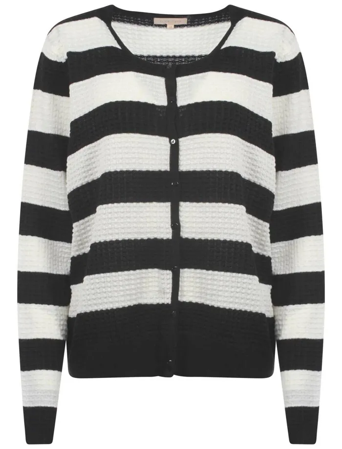 Women Jumpers and Cardigans Tokyo Laundry Plum Tree Audrey Black Striped Cardigan Black