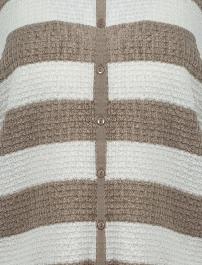 Women Jumpers and Cardigans Tokyo Laundry Plum Tree Audrey Brown Striped Cardigan Brown