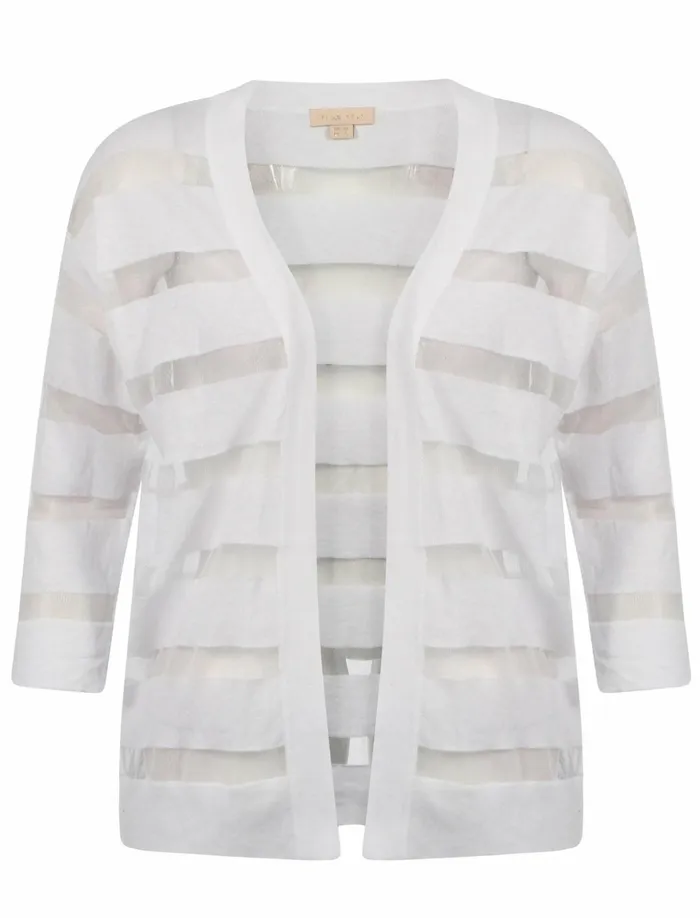 Women Jumpers and Cardigans Tokyo Laundry Plum Tree Taylor White Sheer Striped Cardigan Navigator Women Jumpers and Cardigans Tokyo Laundry Plum Tree Taylor White Sheer Striped Cardigan Navigator