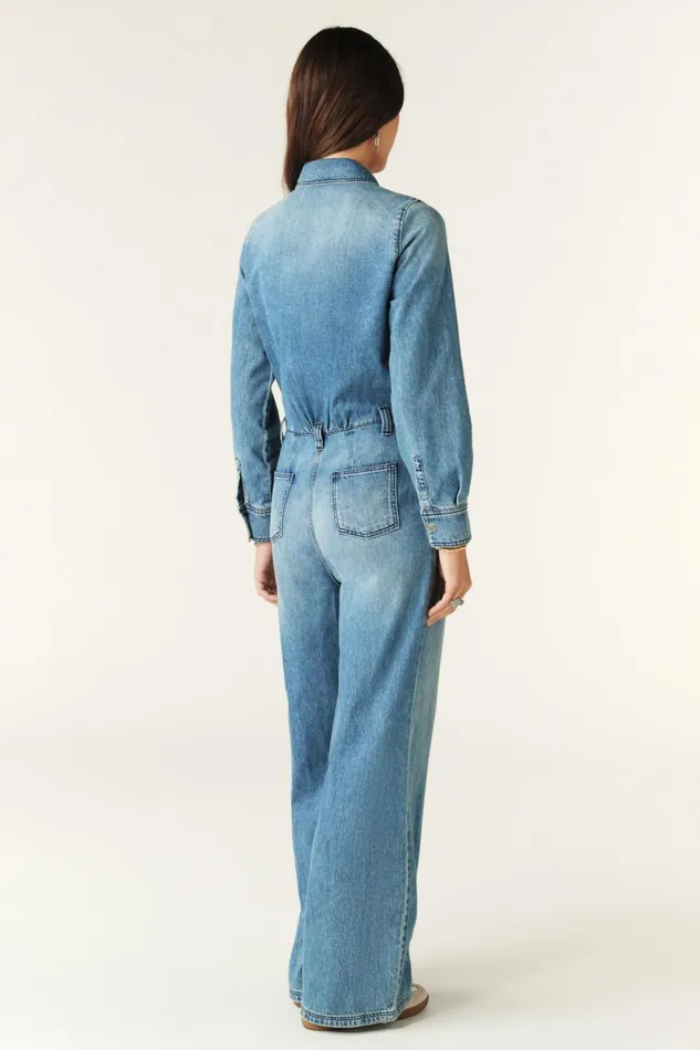 Women Jumpsuits and Overalls Baandsh Long Denim Jumpsuit Fannie Blue