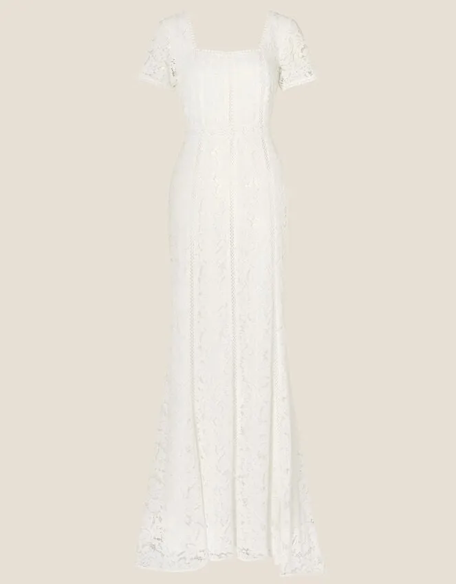 Women Kim Square Neck Lace Bridal Dress Ivory Monsoon Dresses