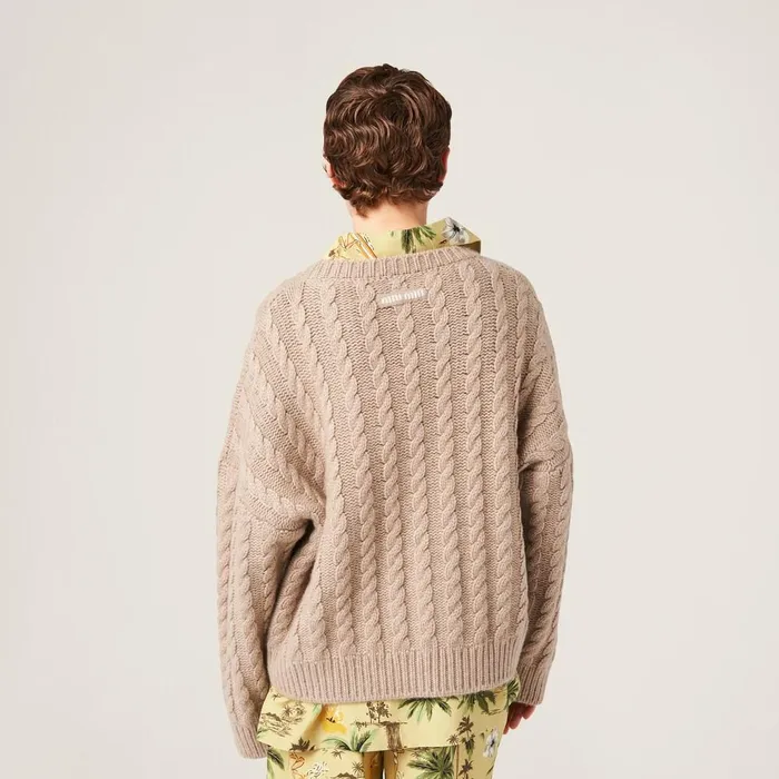 Women Knitwear Miu Miu Cashmere Sweater Sand Beige Women Knitwear Miu Miu Cashmere Sweater Sand Beige