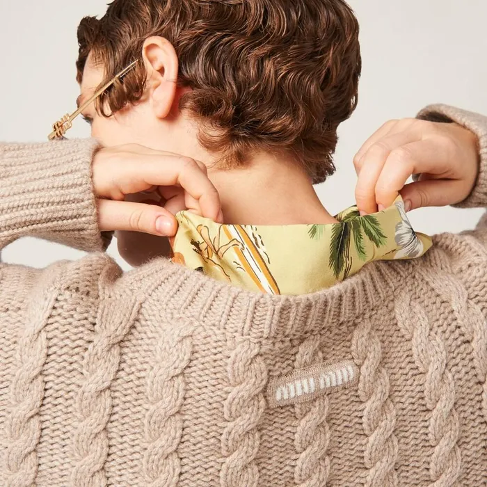 Women Knitwear Miu Miu Cashmere Sweater Sand Beige Women Knitwear Miu Miu Cashmere Sweater Sand Beige