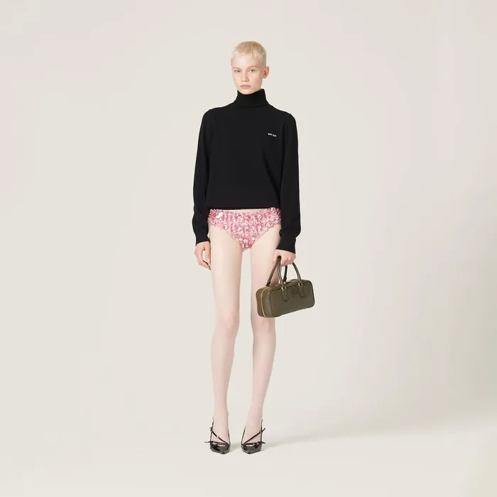 Women Knitwear Miu Miu Cashmere Turtleneck Sweater Black Women Knitwear Miu Miu Cashmere Turtleneck Sweater Black
