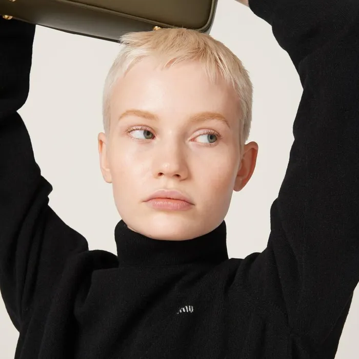 Women Knitwear Miu Miu Cashmere Turtleneck Sweater Black Women Knitwear Miu Miu Cashmere Turtleneck Sweater Black