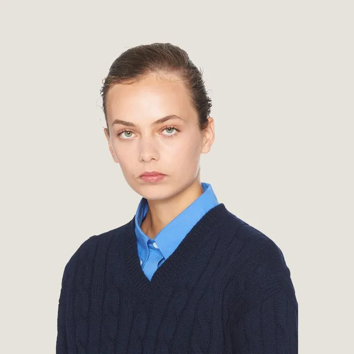 Women Knitwear Miu Miu Cashmere Vneck Sweater Navy Women Knitwear Miu Miu Cashmere Vneck Sweater Navy