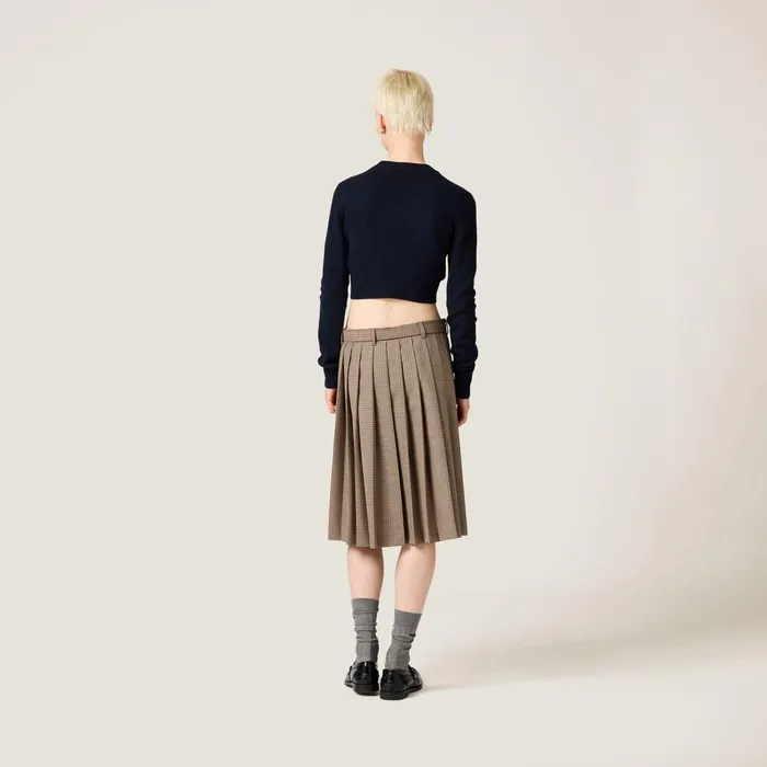 Women Knitwear Miu Miu Wool And Cashmere Sweater Navy Women Knitwear Miu Miu Wool And Cashmere Sweater Navy