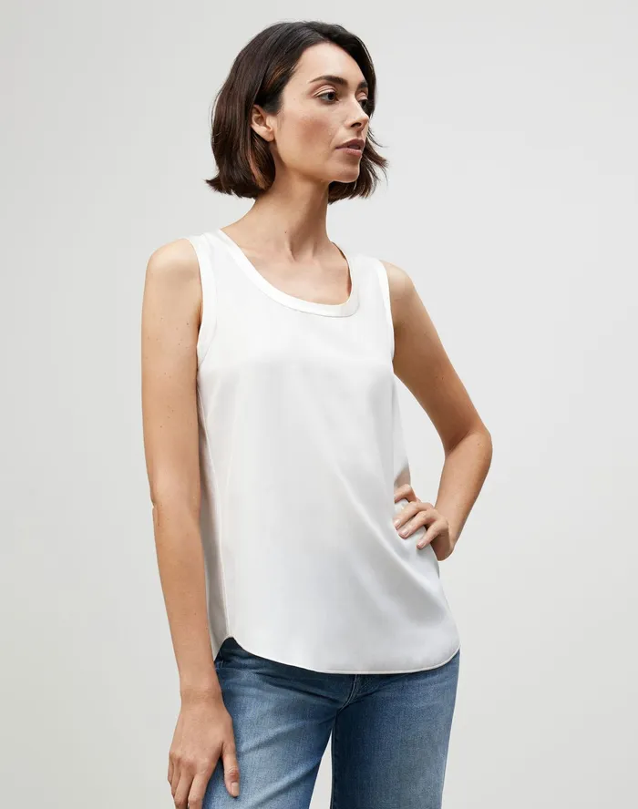 Women Lafayette 148 New York Blouses and Shirts Luxe Charmeuse Reversible Perla Blouse Cloud Women Lafayette 148 New York Blouses and Shirts Luxe Charmeuse Reversible Perla Blouse Cloud