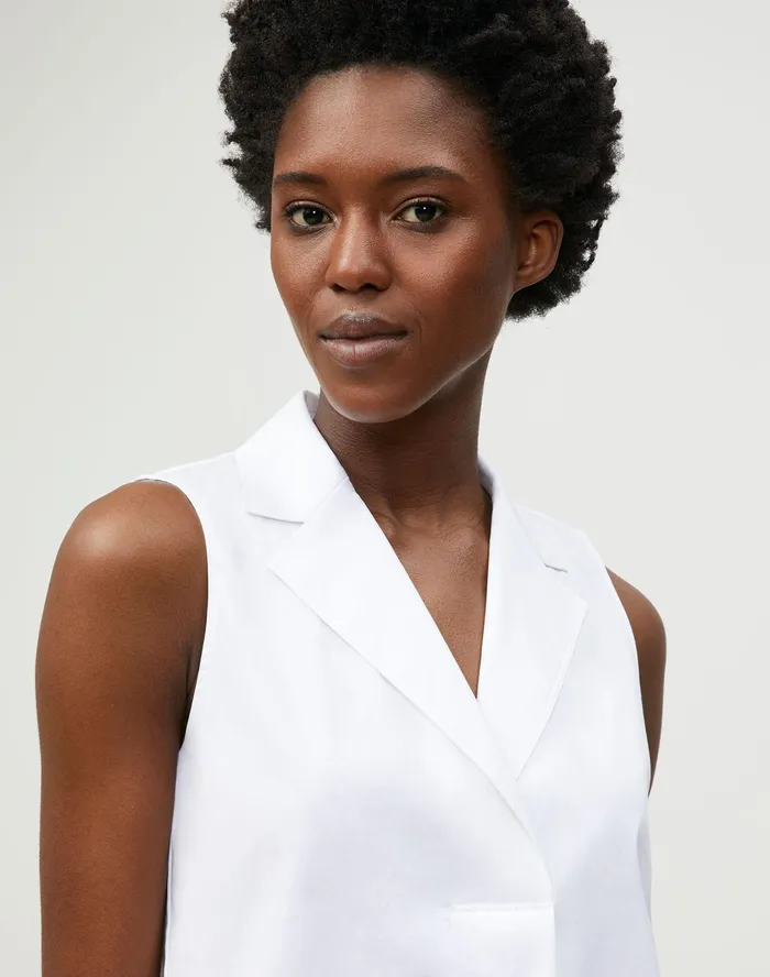 Women Lafayette 148 New York Blouses and Shirts Petite Siona Shirt In Italian Stretch Cotton White