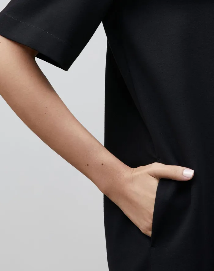Women Lafayette 148 New York Dresses Andie Dress In Punto Milano Black