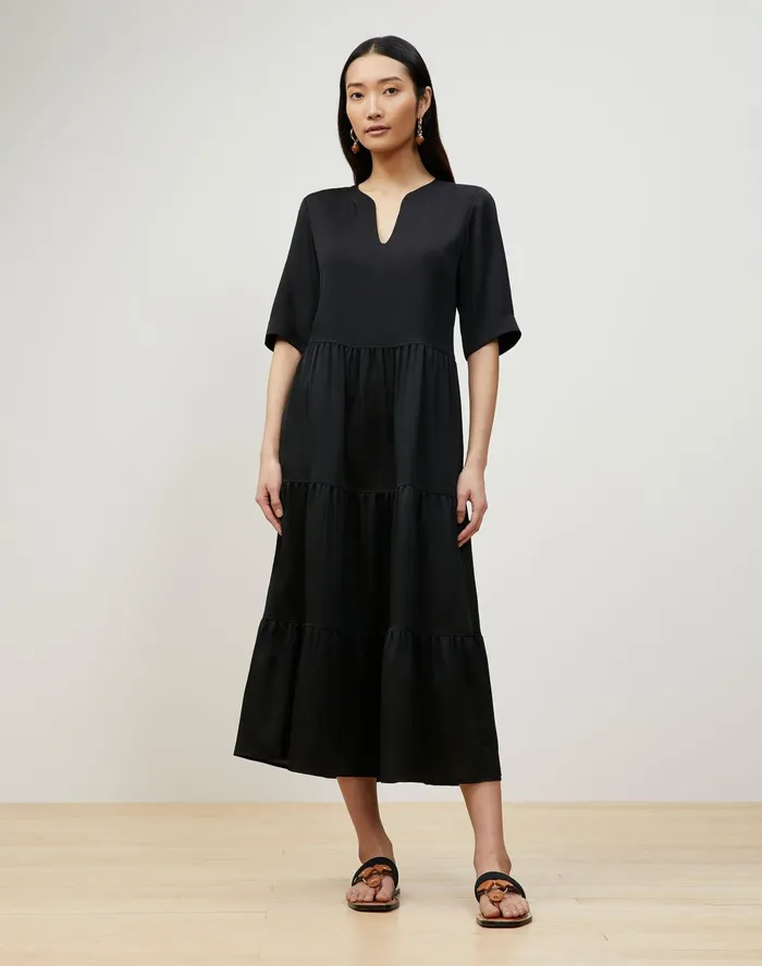 Women Lafayette 148 New York Dresses PlusSize Selma Dress In Carlisle Cloth Black