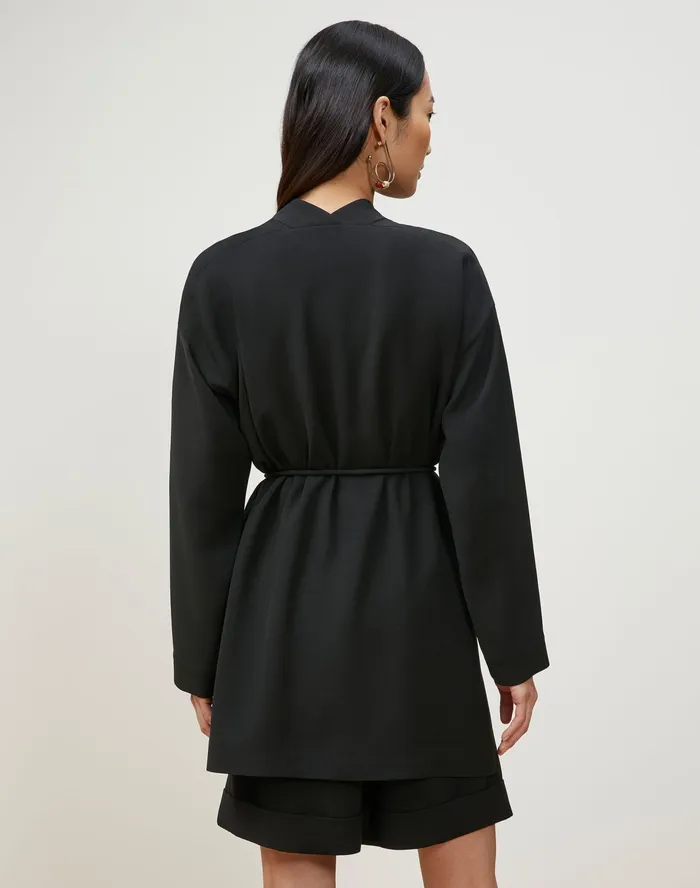 Women Lafayette 148 New York Jackets and Blazers PlusSize Reese Jacket In Finesse Crepe Black
