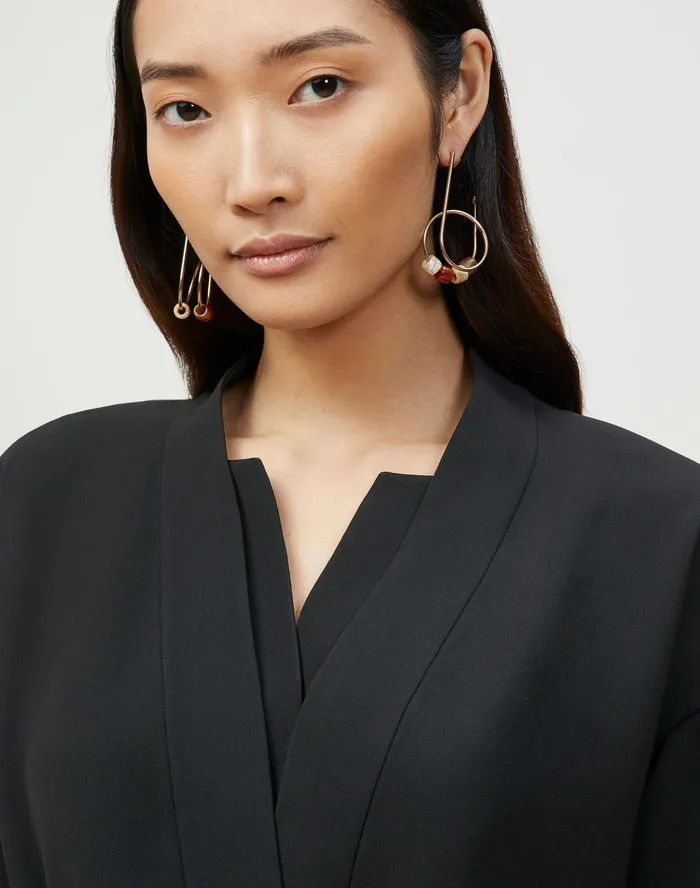 Women Lafayette 148 New York Jackets and Blazers PlusSize Reese Jacket In Finesse Crepe Black
