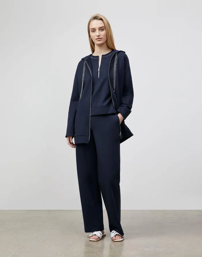 Women Lafayette 148 New York Pants and Shorts PlusSize Webster Ankle Pant In Ultra Comfort French Terry Ink
