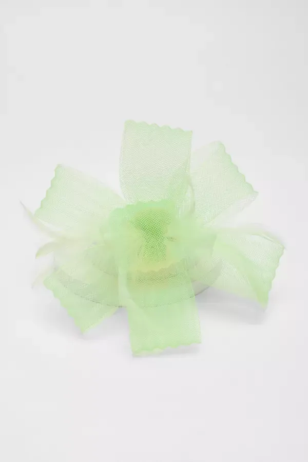 Women Lime Feather Clip Fascinator Quiz Clothing Fascinators