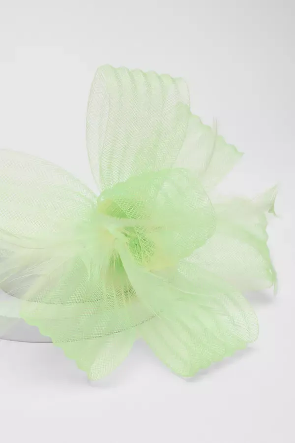 Women Lime Feather Clip Fascinator Quiz Clothing Fascinators