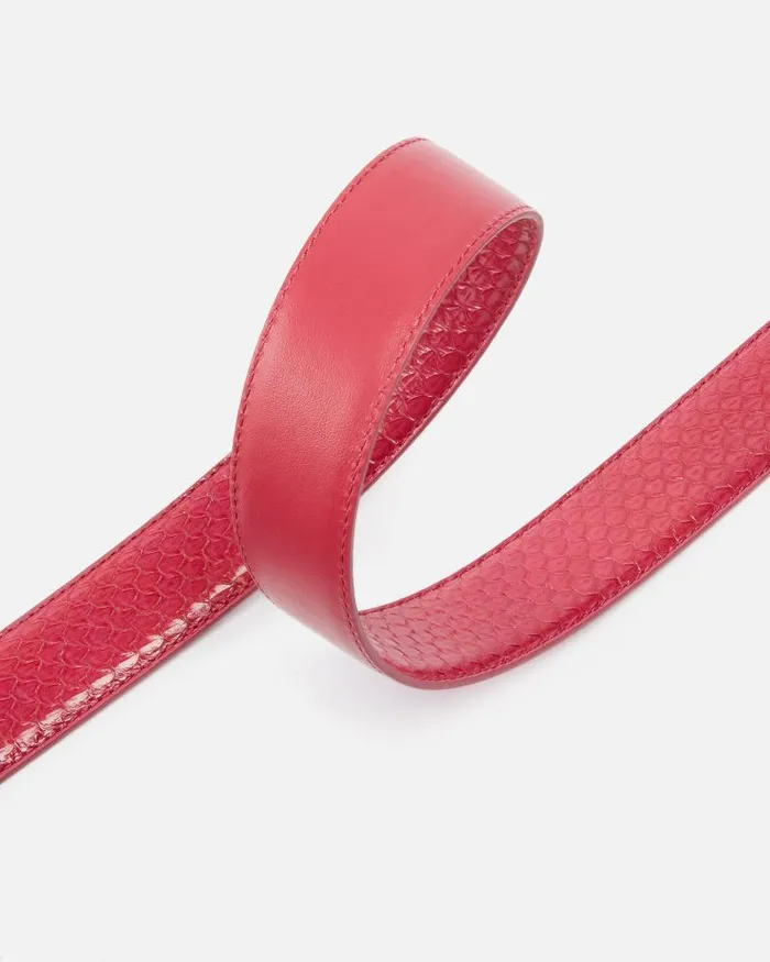 Women Limited Edition Pinko 3cm Glossy Python Leather Belt PINKO Galleria Fuchsiacactus Flowerold Silver Women Limited Edition Pinko 3cm Glossy Python Leather Belt PINKO Galleria Fuchsiacactus Flowerold Silver