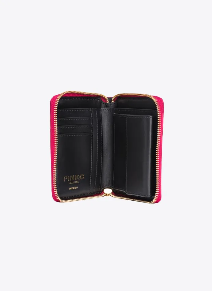 Women Limited Edition Pinko PINKO Galleria Square Ziparound Wallet In Shiny Crocprint Leather Pinko Pinklightgold Women Limited Edition Pinko PINKO Galleria Square Ziparound Wallet In Shiny Crocprint Leather Pinko Pinklightgold